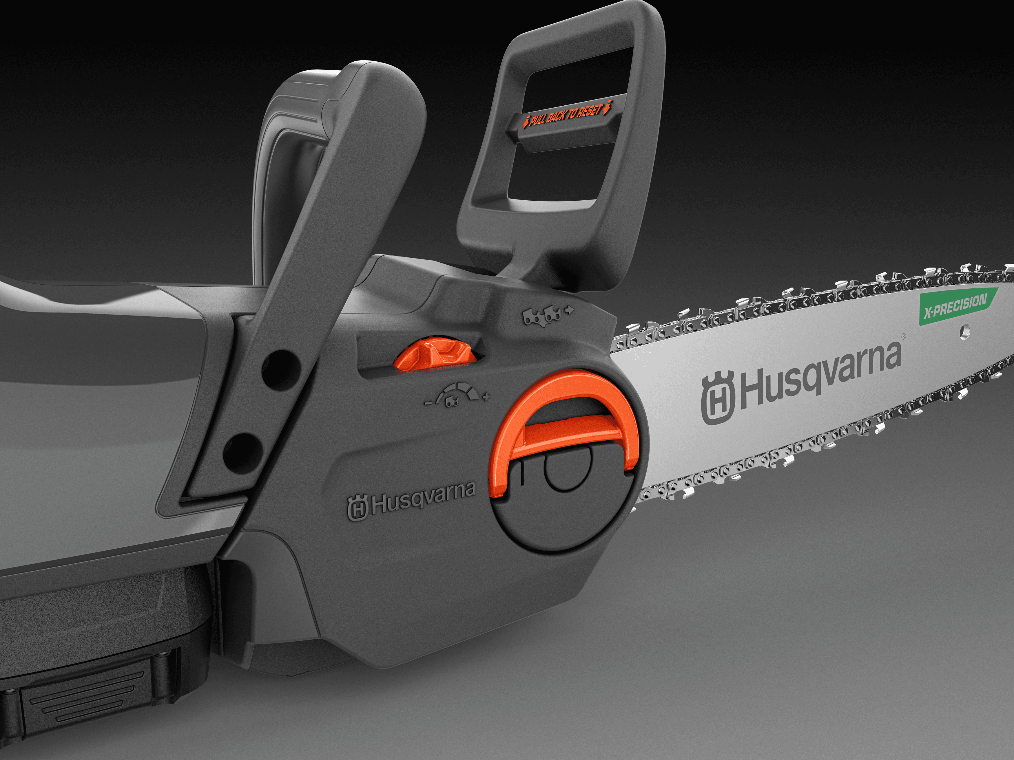 Quick and easy chain tensioning and assembling of the bar and the chain without using any tools image